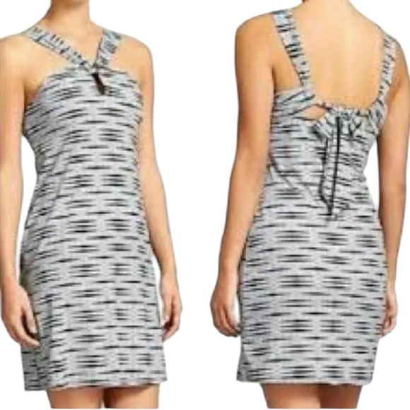 Athleta Kiki Halter Tankini Swim Dress Top Small Black Gray Stretch - Picture 1 of 6